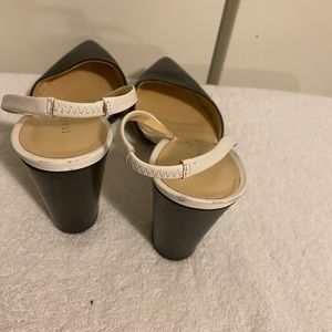 Chic black and white sandals